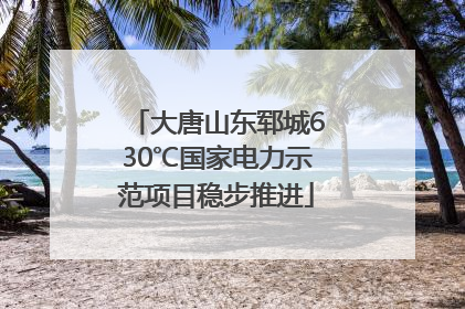 大唐山东郓城630℃国家电力示范项目稳步推进