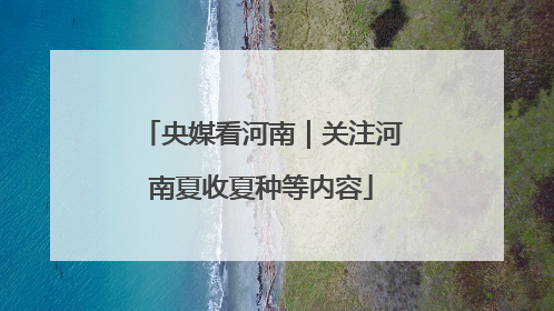 央媒看河南｜关注河南夏收夏种等内容