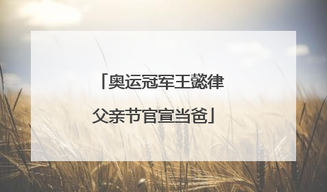 奥运冠军王懿律父亲节官宣当爸