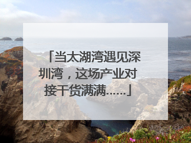 当太湖湾遇见深圳湾，这场产业对接干货满满……
