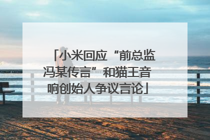 小米回应“前总监冯某传言”和猫王音响创始人争议言论