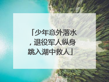 少年意外落水，退役军人纵身跳入湖中救人