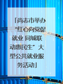 尚志市举办“红心向党促就业 同城联动惠民生”大型公共就业服务活动