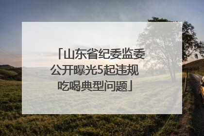 山东省纪委监委公开曝光5起违规吃喝典型问题
