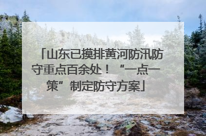 山东已摸排黄河防汛防守重点百余处！“一点一策”制定防守方案