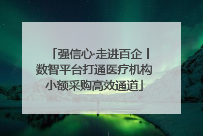 强信心·走进百企丨数智平台打通医疗机构小额采购高效通道