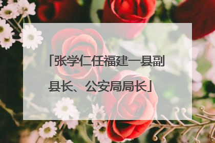 张学仁任福建一县副县长、公安局局长