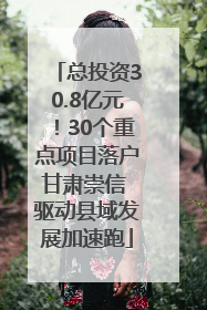 总投资30.8亿元！30个重点项目落户甘肃崇信 驱动县域发展加速跑