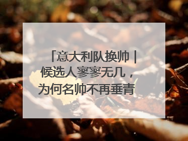 意大利队换帅｜候选人寥寥无几，为何名帅不再垂青“蓝衣军团”？