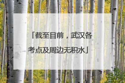 截至目前，武汉各考点及周边无积水