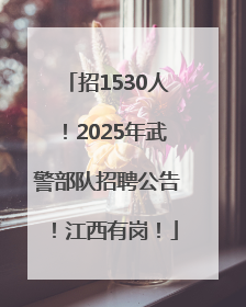 招1530人！2025年武警部队招聘公告！江西有岗！