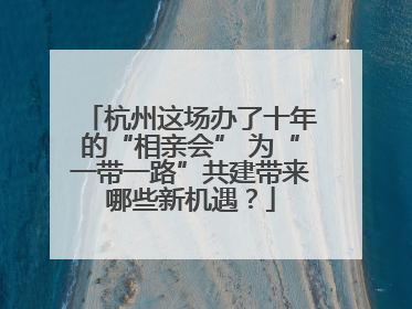 杭州这场办了十年的“相亲会” 为“一带一路”共建带来哪些新机遇？
