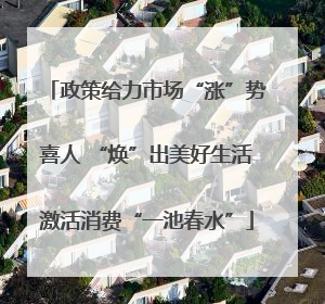 政策给力市场“涨”势喜人 “焕”出美好生活激活消费“一池春水”