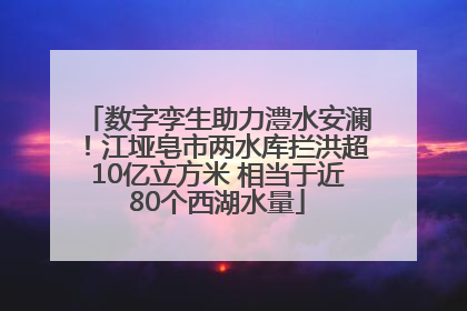 数字孪生助力澧水安澜！江垭皂市两水库拦洪超10亿立方米 相当于近80个西湖水量