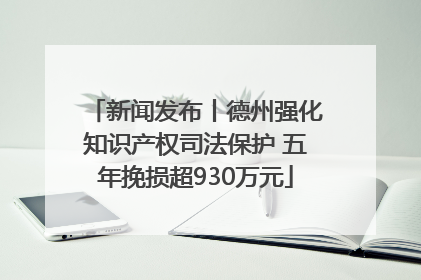 新闻发布丨德州强化知识产权司法保护 五年挽损超930万元