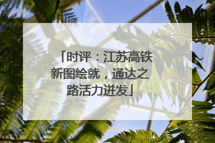 时评：江苏高铁新图绘就，通达之路活力迸发