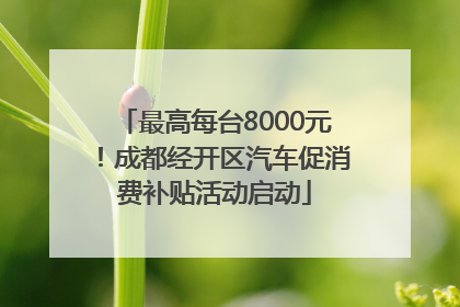 最高每台8000元！成都经开区汽车促消费补贴活动启动