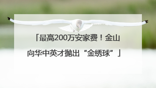 最高200万安家费！金山向华中英才抛出“金绣球”