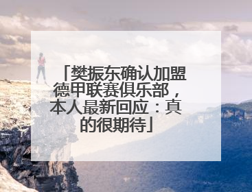 樊振东确认加盟德甲联赛俱乐部，本人最新回应：真的很期待