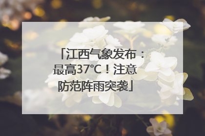 江西气象发布：最高37℃！注意防范阵雨突袭