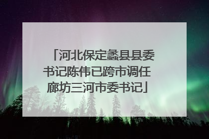 河北保定蠡县县委书记陈伟已跨市调任廊坊三河市委书记