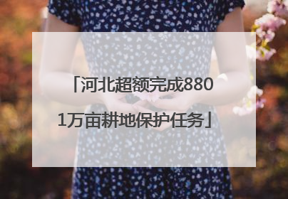 河北超额完成8801万亩耕地保护任务