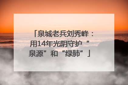 泉城老兵刘秀峰：用14年光阴守护“泉源”和“绿肺”