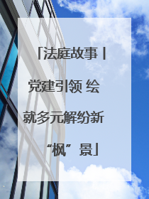 法庭故事丨党建引领 绘就多元解纷新“枫”景