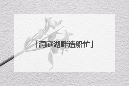 洞庭湖畔造船忙
