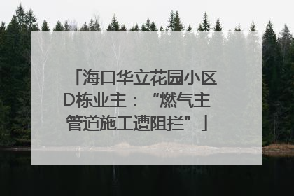 海口华立花园小区D栋业主：“燃气主管道施工遭阻拦”