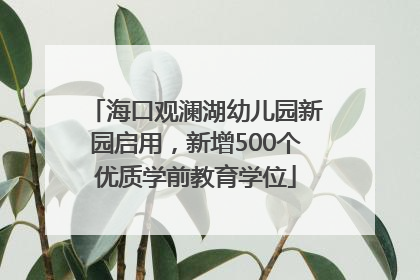 海口观澜湖幼儿园新园启用，新增500个优质学前教育学位