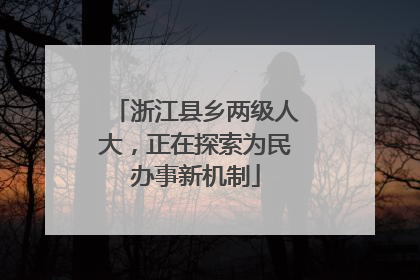 浙江县乡两级人大，正在探索为民办事新机制