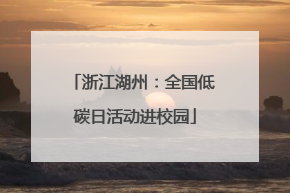 浙江湖州：全国低碳日活动进校园