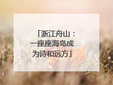 浙江舟山：一座座海岛成为诗和远方