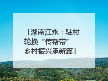 湖南江永：驻村轮换“传帮带” 乡村振兴承新篇