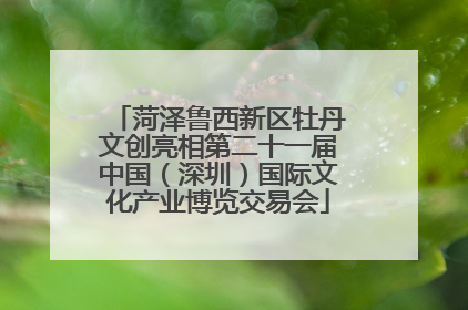 菏泽鲁西新区牡丹文创亮相第二十一届中国（深圳）国际文化产业博览交易会