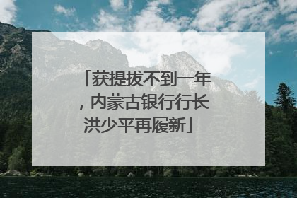获提拔不到一年，内蒙古银行行长洪少平再履新