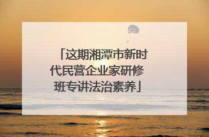 这期湘潭市新时代民营企业家研修班专讲法治素养
