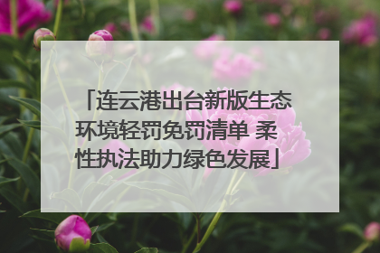 连云港出台新版生态环境轻罚免罚清单 柔性执法助力绿色发展