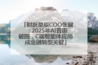 财跃星辰COO张展：2025年AI普惠破圈，C端智能体应用成金融转型关键