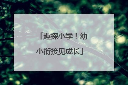趣探小学！幼小衔接见成长