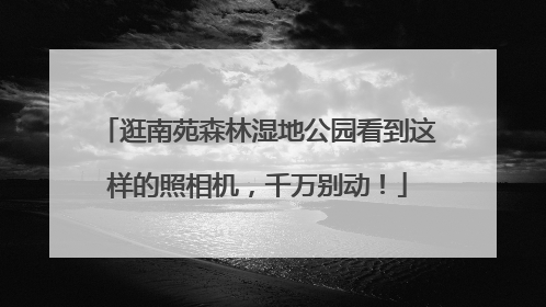 逛南苑森林湿地公园看到这样的照相机，千万别动！