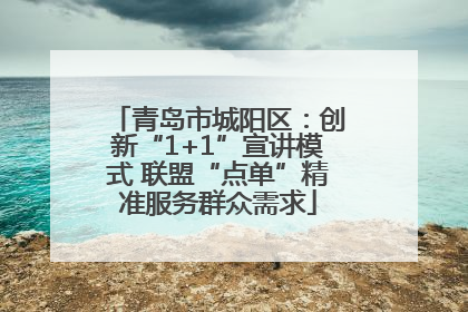 青岛市城阳区：创新“1+1”宣讲模式 联盟“点单”精准服务群众需求