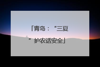青岛：“三夏”护农话安全