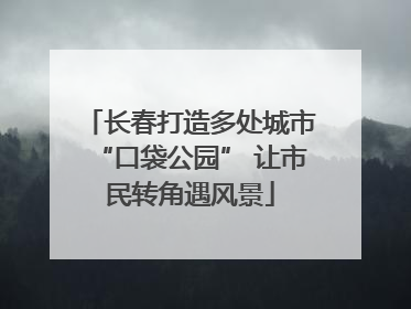 长春打造多处城市“口袋公园” 让市民转角遇风景