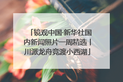 镜观中国·新华社国内新闻照片一周精选丨川派龙舟竞渡小西湖