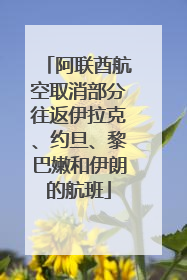阿联酋航空取消部分往返伊拉克、约旦、黎巴嫩和伊朗的航班