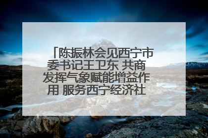 陈振林会见西宁市委书记王卫东 共商发挥气象赋能增益作用 服务西宁经济社会高质量发展