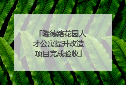 隆德路花园人才公寓提升改造项目完成验收