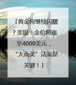 黄金将继续闪耀？美银：金价将涨至4000美元，“大而美”法案是关键！